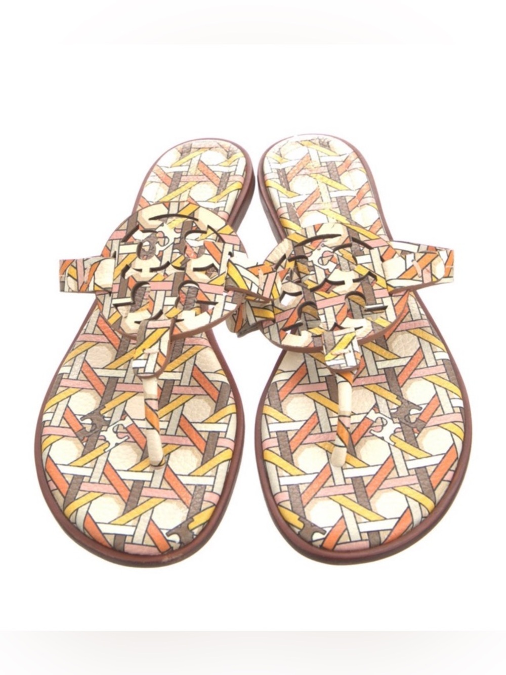 Tory Burch Multicolor Woven-Print Slide Sandals